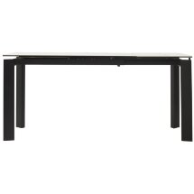 Стол CORNER 120 MATTE STATUARIO Белый мрамор матовый керамика, стекло/ черный каркас, ®DISAUR