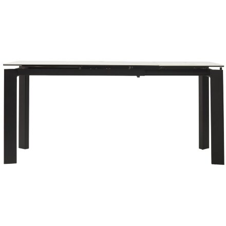 Стол CORNER 120 MATTE STATUARIO Белый мрамор матовый керамика, стекло/ черный каркас, ®DISAUR 