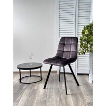 Стул CHILLI SQUARE VT5001-3 античный серый, велюр без &quot;пальчиковый&quot;/ черный каркас М-City
