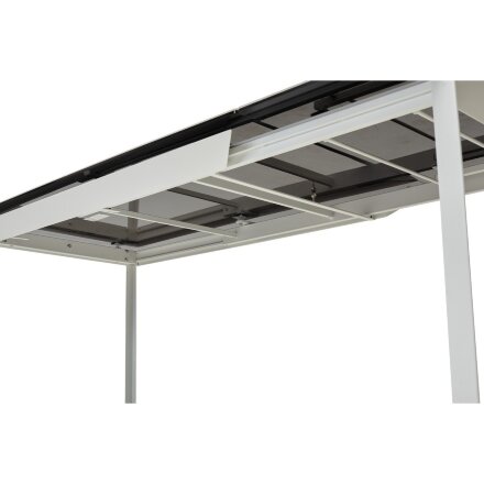 Стол CREMONA 140 HIGH GLOSS STATUARIO Белый мрамор глянцевый, керамика/ белый каркас, ®DISAUR 