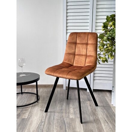 Стул CHILLI SQUARE VT5001-4 античный медный, велюр без &quot;пальчиковый&quot;/ черный каркас М-City 