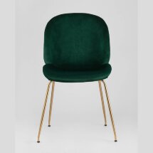 Стул Stool Group Beetle изумрудный, металлический каркас, велюровая обивка, золотые ножки