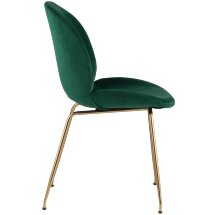 Стул Stool Group Beetle изумрудный, металлический каркас, велюровая обивка, золотые ножки