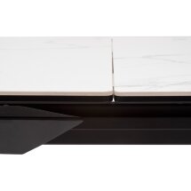 Стол CREMONA 140 HIGH GLOSS STATUARIO Белый мрамор глянцевый, керамика/ черный каркас, ®DISAUR
