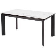 Стол CREMONA 140 HIGH GLOSS STATUARIO Белый мрамор глянцевый, керамика/ черный каркас, ®DISAUR