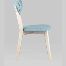 Комплект из двух стульев Stool Group SVEN голубой обеденный деревянный массив гевеи цвет беленый дуб