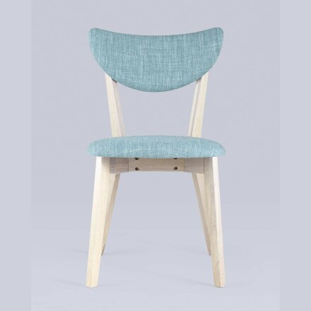 Комплект из двух стульев Stool Group SVEN голубой обеденный деревянный массив гевеи цвет беленый дуб 