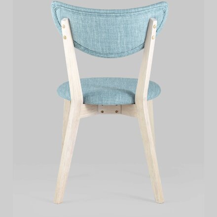Комплект из двух стульев Stool Group SVEN голубой обеденный деревянный массив гевеи цвет беленый дуб 