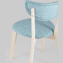 Комплект из двух стульев Stool Group SVEN голубой обеденный деревянный массив гевеи цвет беленый дуб
