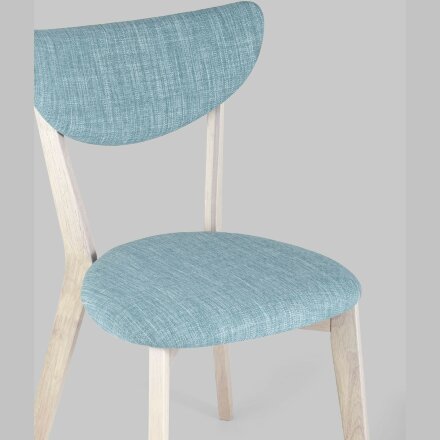 Комплект из двух стульев Stool Group SVEN голубой обеденный деревянный массив гевеи цвет беленый дуб 