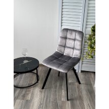 Стул CHILLI SQUARE VT5001-7 античный светло-серый, велюр без &quot;пальчиковый&quot;/ черный каркас М-City