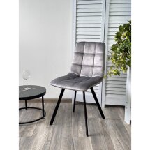 Стул CHILLI SQUARE VT5001-7 античный светло-серый, велюр без &quot;пальчиковый&quot;/ черный каркас М-City