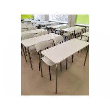 Стол деревянный SHT-T35 70/50 белый матовый / хром лак