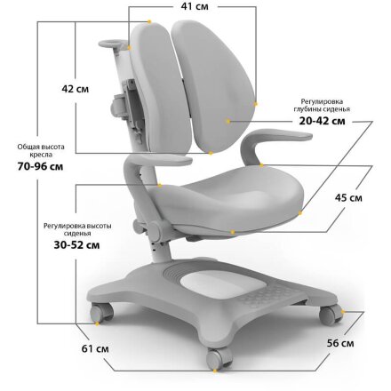 Детское кресло Mealux Delta G  арт. Y-420 G   - обивка серая однотонная  одна коробка 