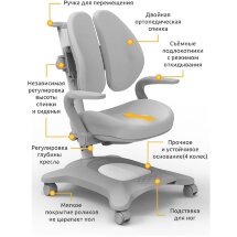 Детское кресло Mealux Delta G  арт. Y-420 G   - обивка серая однотонная  одна коробка