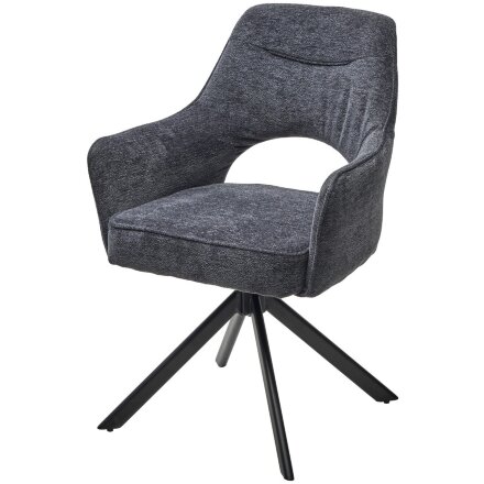 Стул GUARA 180 град. поворот. цвет серый RAVEN 18 / черный каркас, ®DISAUR 