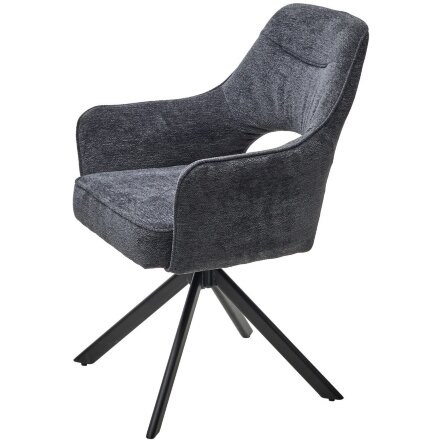 Стул GUARA 180 град. поворот. цвет серый RAVEN 18 / черный каркас, ®DISAUR 