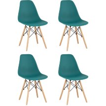 Стул Eames Style DSW темно-бирюзовый x4 (разборный каркас)