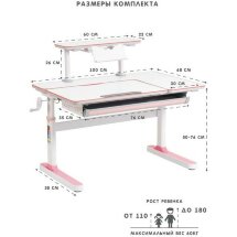 Парта растущая с полкой RIFFORMA-100А розовая