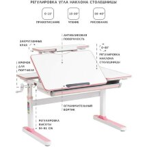 Парта растущая с полкой RIFFORMA-100А розовая