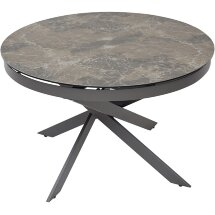 Стол TRENTO 120 KL-19 СЕРО-КОРИЧНЕВЫЙ КАМЕНЬ, итальянская керамика/ GREY1 серый каркас М-City