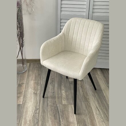 Стул BRANDY WZ2042-01 молочный фактурный велюр / черный каркас М-City 