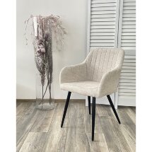 Стул BRANDY WZ2042-02 светло-бежевый фактурный велюр / черный каркас М-City
