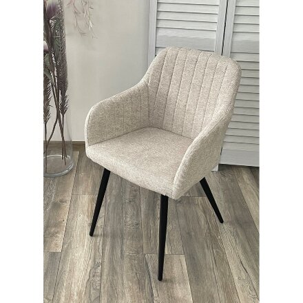 Стул BRANDY WZ2042-02 светло-бежевый фактурный велюр / черный каркас М-City 