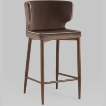 Stool Group Матео с кантом велюр коричневый ножки дерево