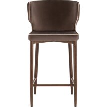 Stool Group Матео с кантом велюр коричневый ножки дерево