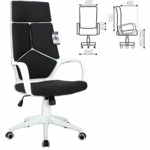 Кресло офисное BRABIX PREMIUM &quot;Prime EX-515&quot;, пластик белый, ткань, черное, 531812