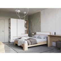 Кровать Элла КР 03 160х200 белый / дуб крафт золото