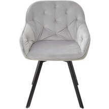 Стул GALE 360 град. поворот. BLUVEL-03 LIGHT GREY, велюр/ черный каркас, М-City