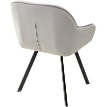 Стул GALE 360 град. поворот. BLUVEL-03 LIGHT GREY, велюр/ черный каркас, М-City
