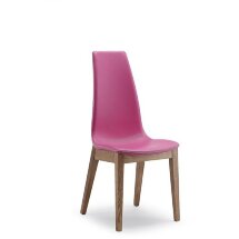 СТУЛ  SELLY, ASH WALNUT 167/ SOFT PIENO FIORE 275 FUSSIA с черн.строчкой