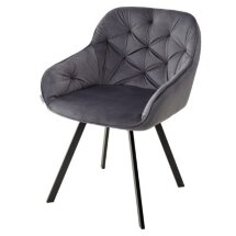 Стул GALE 360 град. поворот. BLUVEL-14 GREY, велюр/ черный каркас, М-City