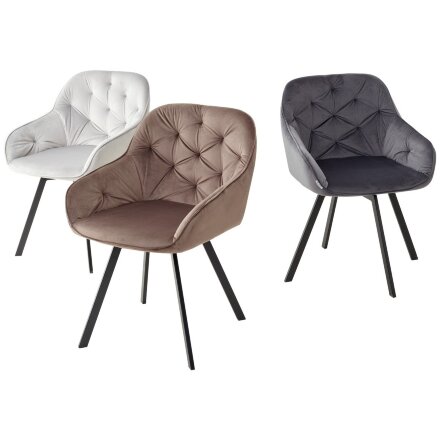 Стул GALE 360 град. поворот. BLUVEL-14 GREY, велюр/ черный каркас, М-City 