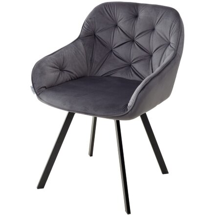 Стул GALE 360 град. поворот. BLUVEL-14 GREY, велюр/ черный каркас, М-City 