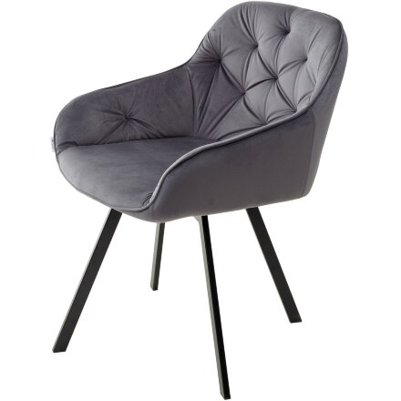 Стул GALE 360 град. поворот. BLUVEL-14 GREY, велюр/ черный каркас, М-City 
