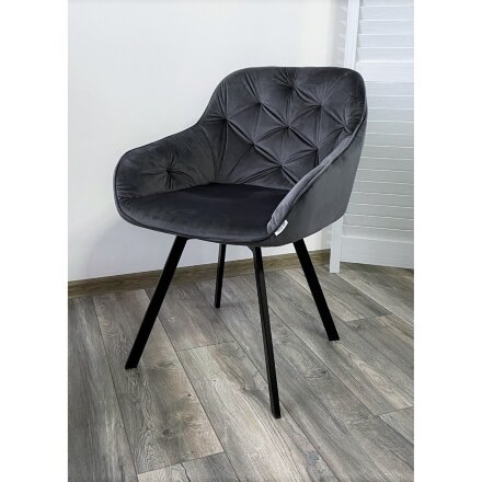 Стул GALE 360 град. поворот. BLUVEL-14 GREY, велюр/ черный каркас, М-City 