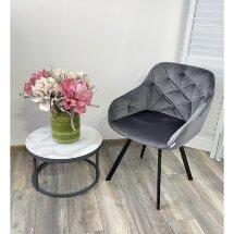 Стул GALE 360 град. поворот. BLUVEL-14 GREY, велюр/ черный каркас, М-City