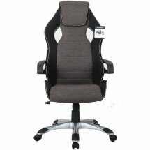 Кресло компьютерное BRABIX &quot;Techno GM-002&quot;, ткань, черное/серое, вставки белые, 531815