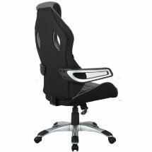 Кресло компьютерное BRABIX &quot;Techno GM-002&quot;, ткань, черное/серое, вставки белые, 531815