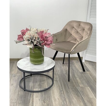 Стул GALE 360 град. поворот. BLUVEL-40 BEIGE, велюр/ черный каркас, М-City 
