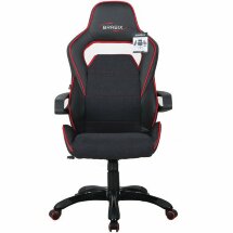 Кресло компьютерное BRABIX &quot;Nitro GM-001&quot;, ткань, экокожа, черное, вставки красные, 531816