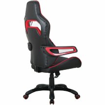 Кресло компьютерное BRABIX &quot;Nitro GM-001&quot;, ткань, экокожа, черное, вставки красные, 531816
