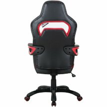 Кресло компьютерное BRABIX &quot;Nitro GM-001&quot;, ткань, экокожа, черное, вставки красные, 531816