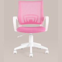 Кресло офисное TopChairs ST-BASIC-W розовый крестовина пластик белый
