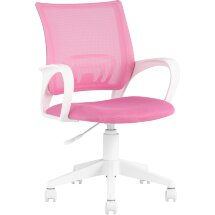 Кресло офисное TopChairs ST-BASIC-W розовый крестовина пластик белый