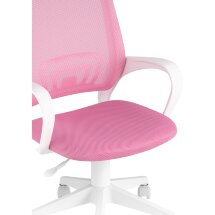 Кресло офисное TopChairs ST-BASIC-W розовый крестовина пластик белый